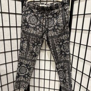 Pacsun Black and White Paisley Joggers